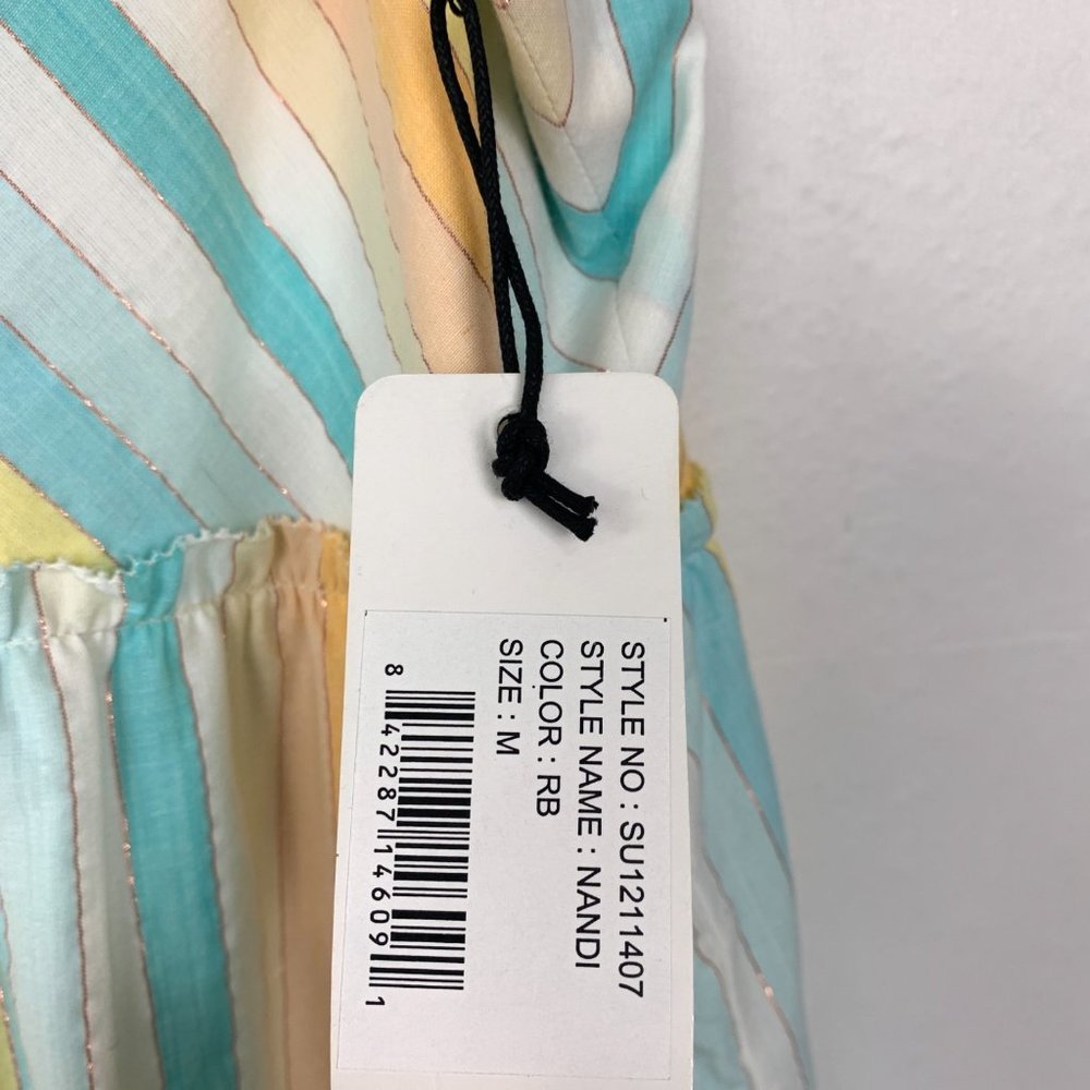 NWT SAYLOR Nandi Sleeveless Stripe Maxi Dress Rainbow Medium - Picture 12 of 12